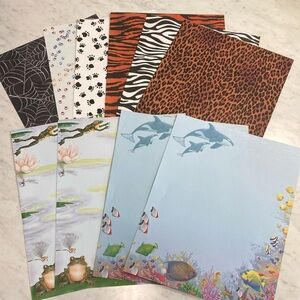 10 Sheets 8.5X11 Scrapbooking Paper Animal Print